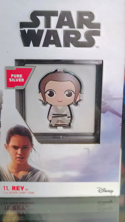 1 oz .999 fine silver star wars rey chibi