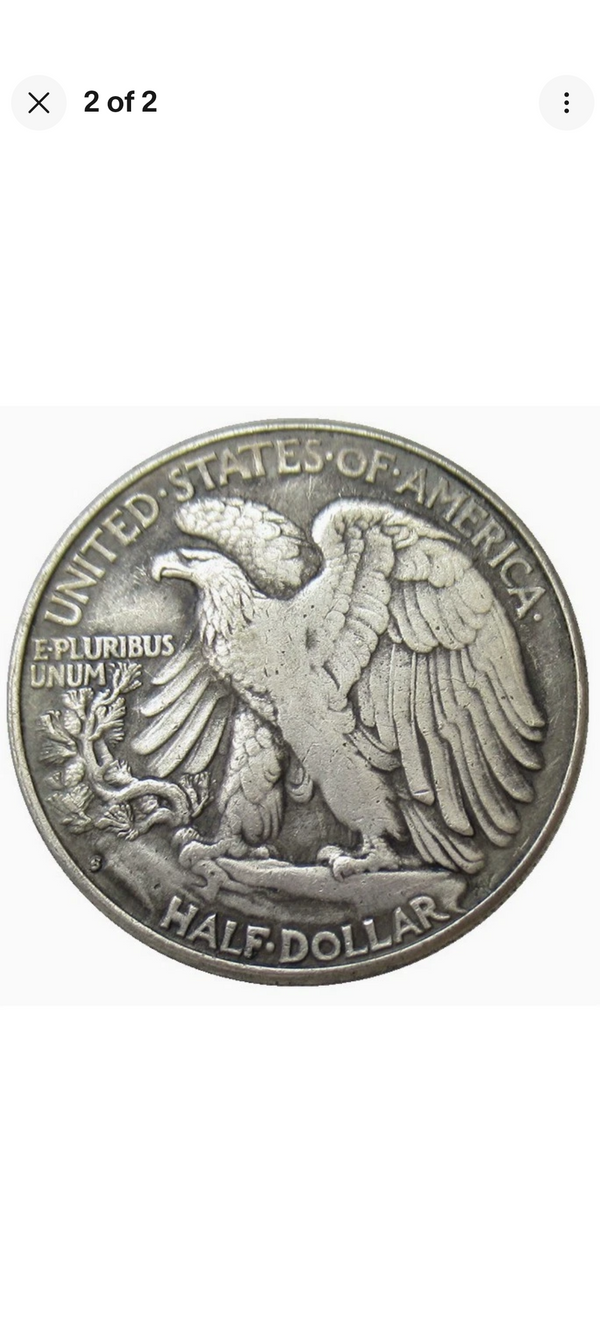 $1 face 90% silver walking liberty half dollars