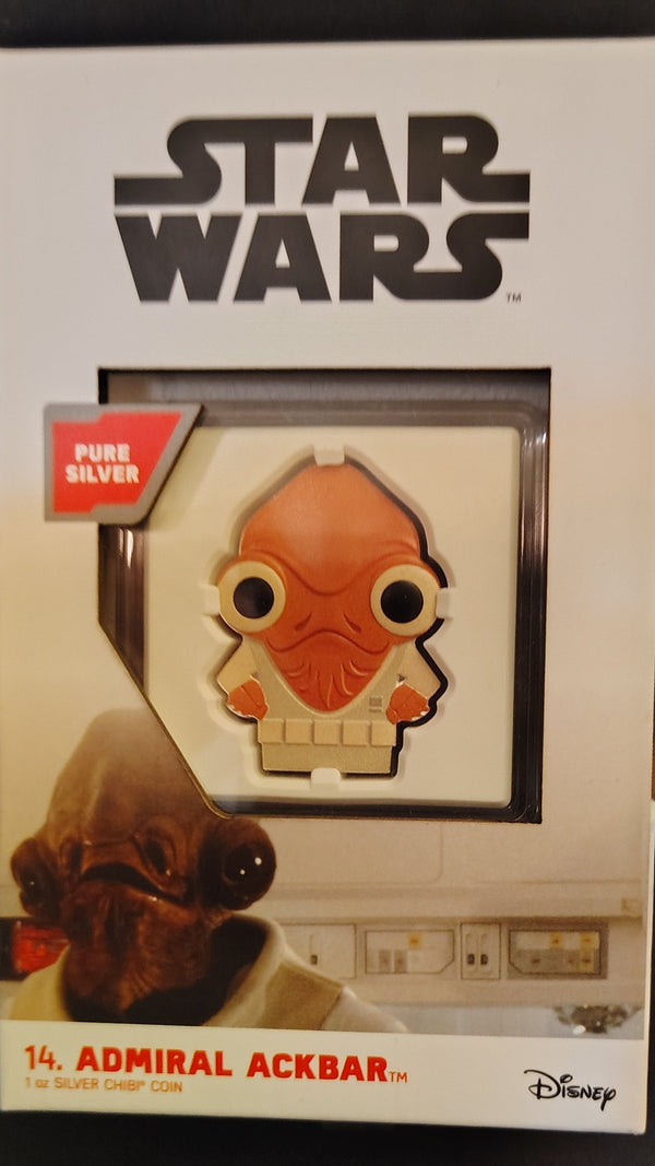 1 oz .999 fine silver star wars admiral ackbar chibi